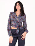 Blusa Beatrice Four Stroke in Viscosa Turchese