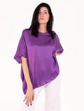 Blusa Alpha Studio in Pura Seta Ametista