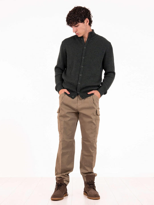 White Sand Cargo Pants in Taupe Cotton