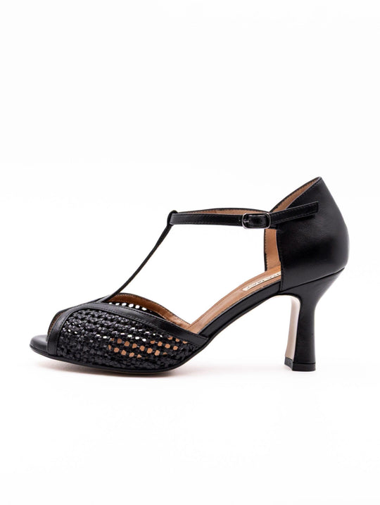 Sandali T Lara May in Pelle Nera