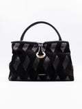 Borsa New Geometric Coccinelle in Pelle e Suede Nera