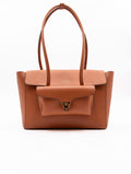 Borsa Maxi Double Beat Coccinelle in Pelle Martellata Terra di Siena