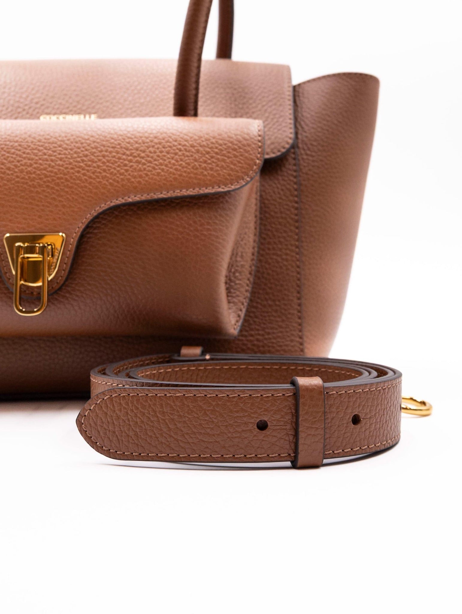 Borsa Double Beat Coccinelle in Pelle Martellata Cognac E1T8A180201W11 Coccinelle