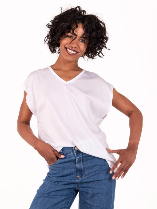 T-shirt White Wise in Cotone e Modal Bianco