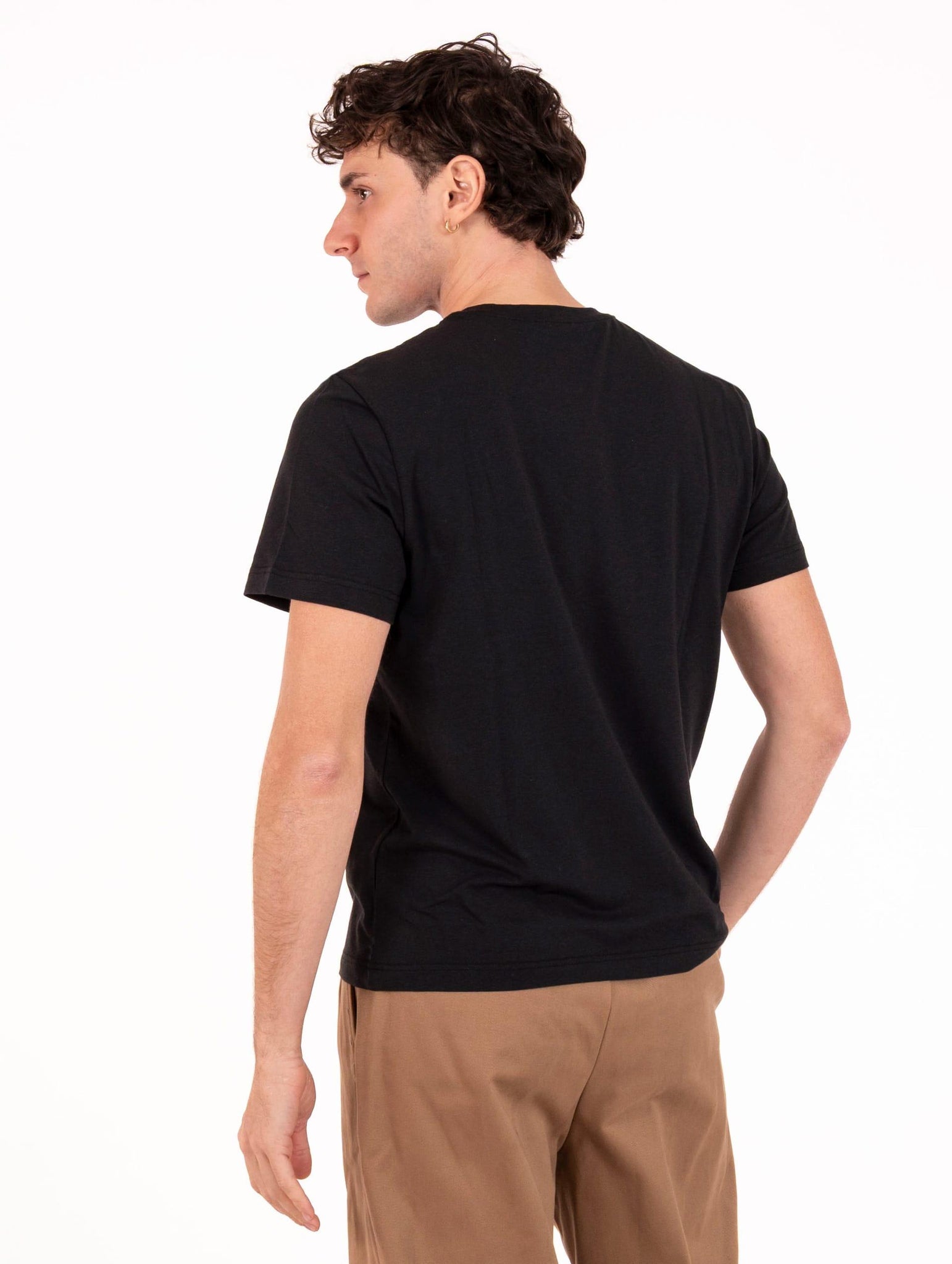 T-Shirt Devore in Cotone, Lana e Seta Nero DT3-800-SAM0001 Devore