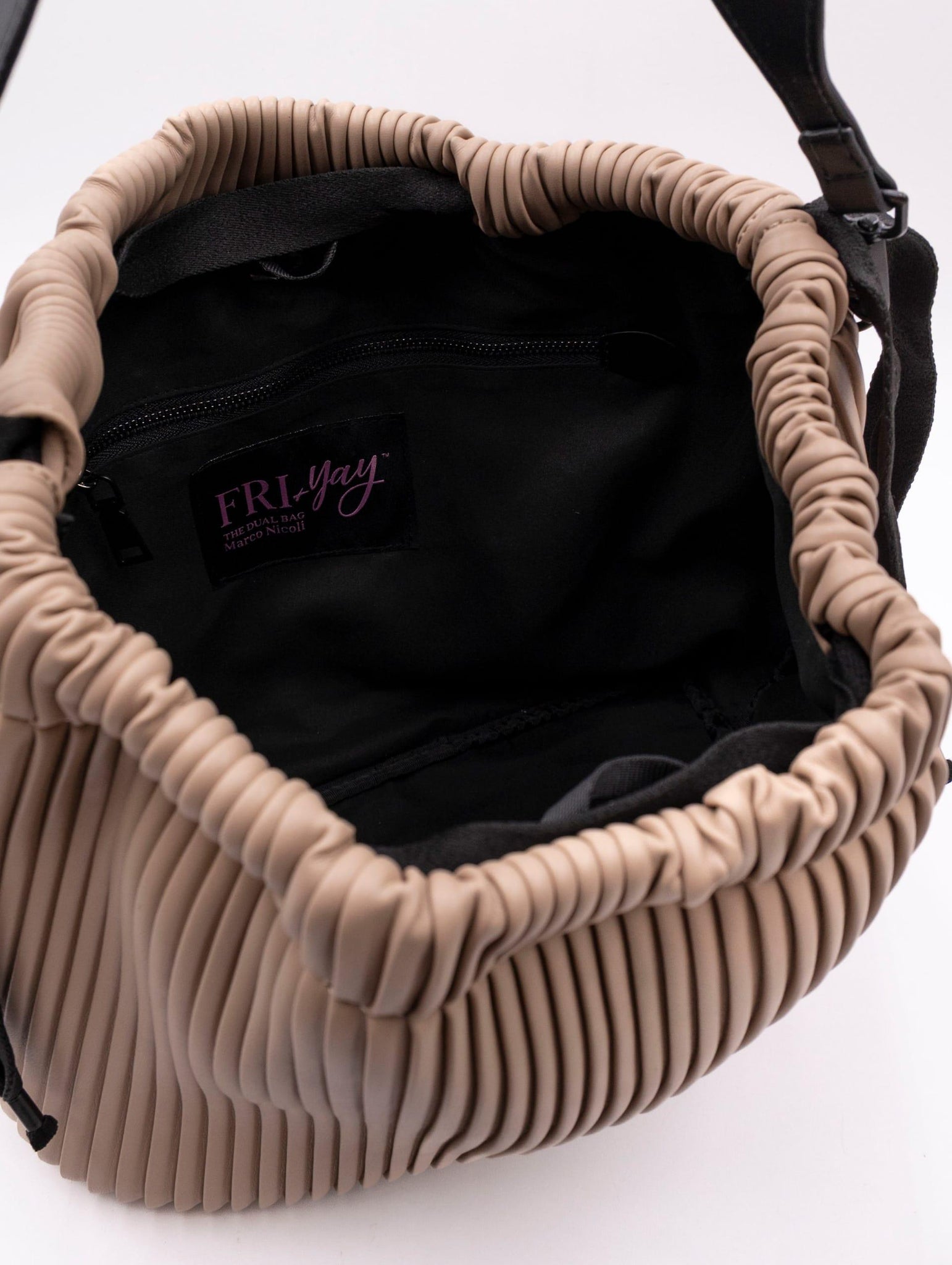 Borsa Zaino Fri-Yay Plissè Beige YU_627PLISSE0,5 Fri-Yay