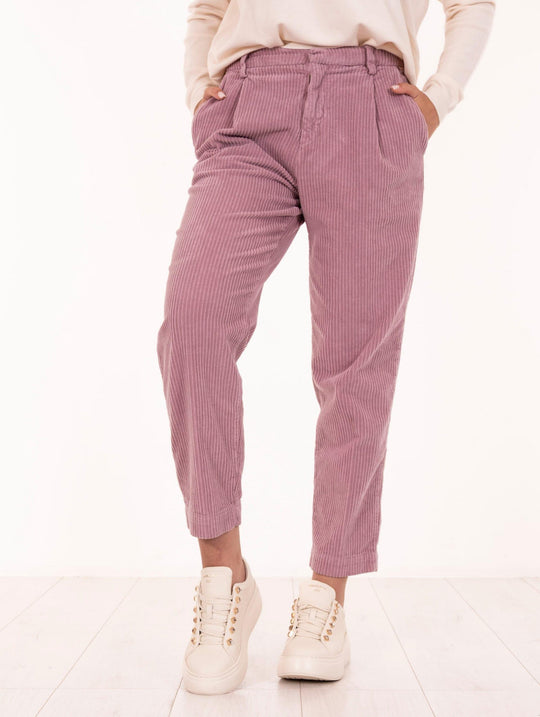 Pantalone Chino Maemi Roy Roger's in Velluto Rosa