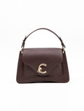 C-Me Coccinelle Tasche aus braunem genarbtem Leder