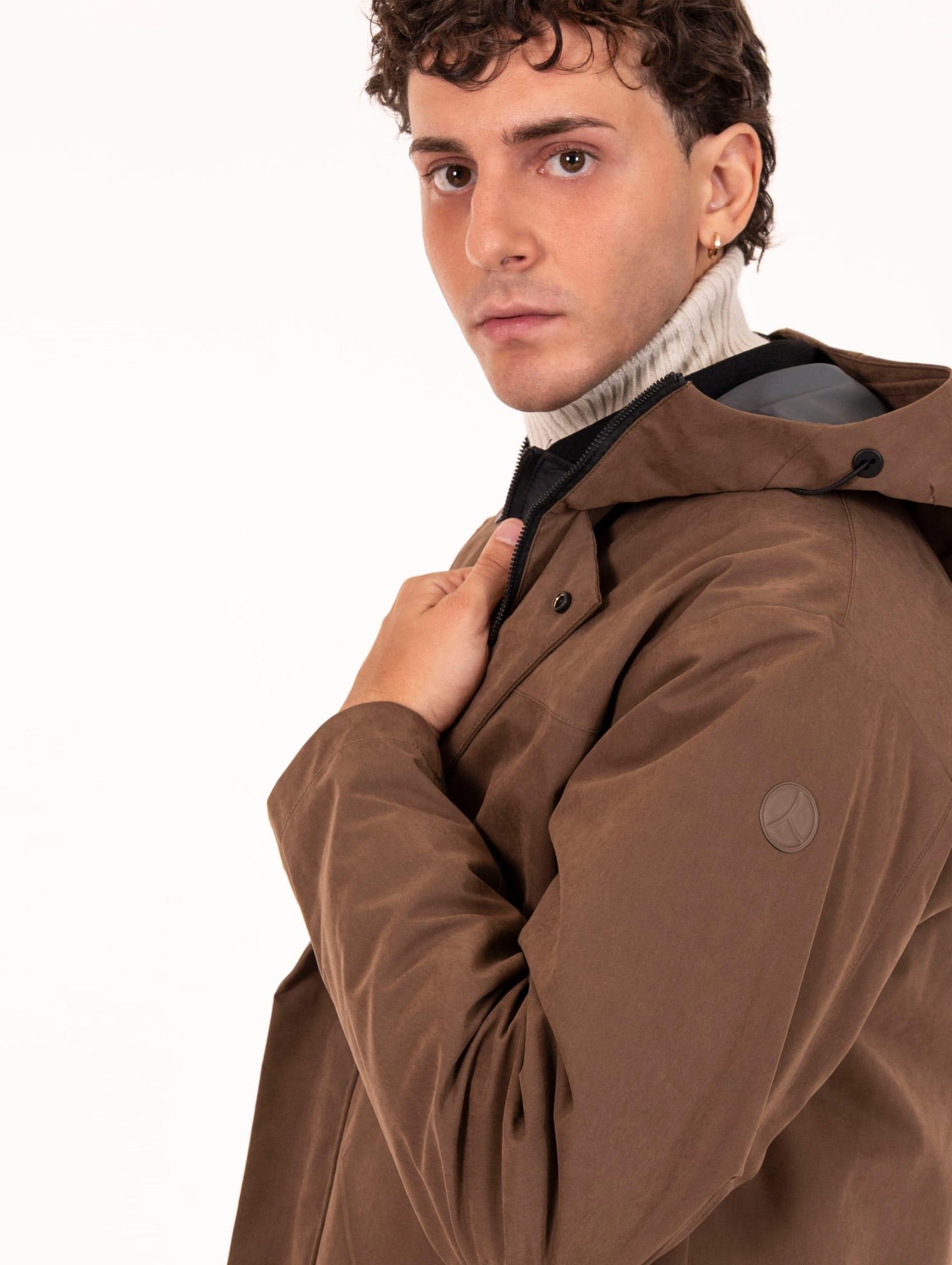 Parka Hime People of Shibuya in Micorfibra Marrone HIMEPM948260 People of Shibuya