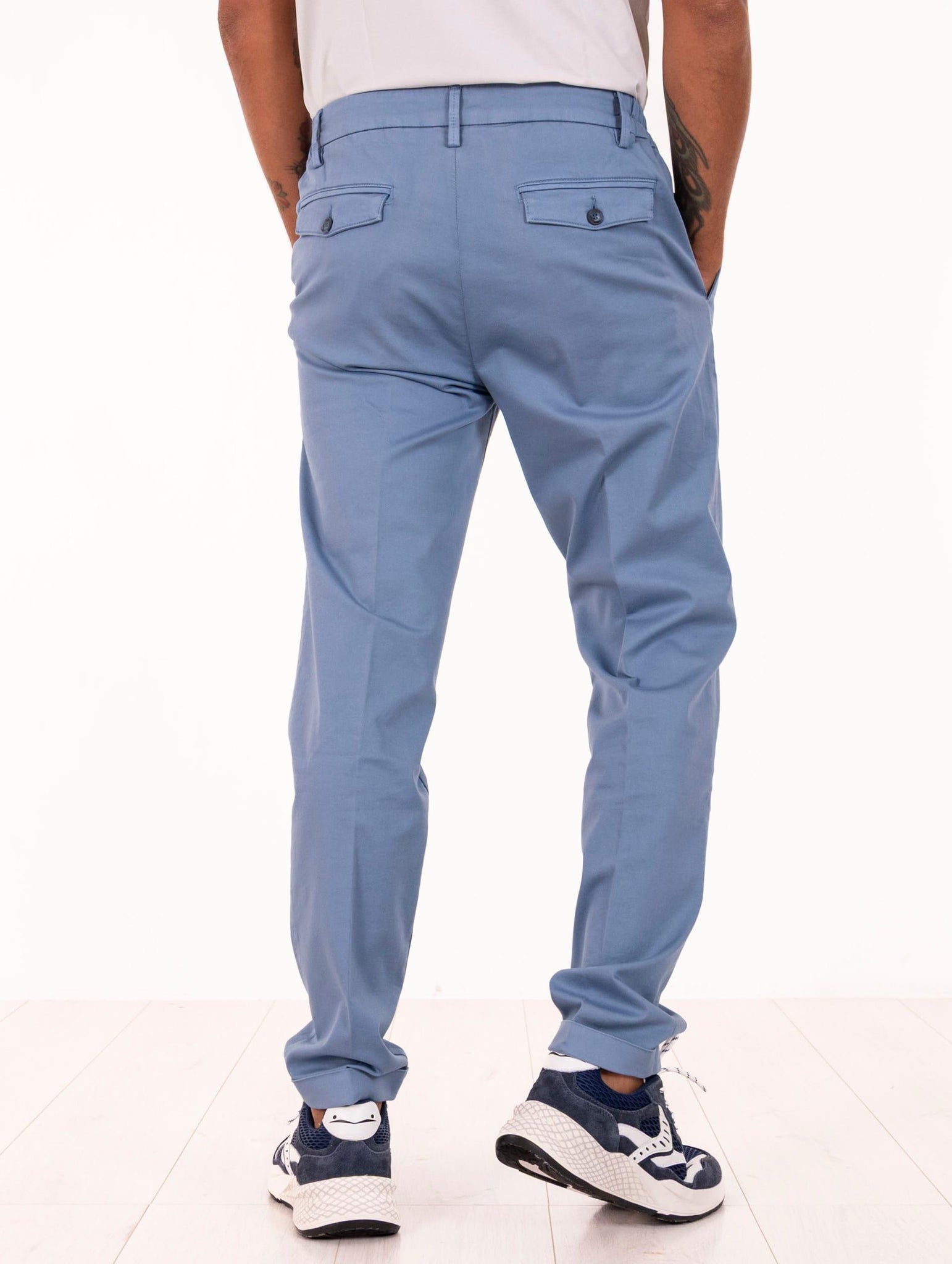 Pantalone Re-Hash in Cotone e Lyocell Azzurro P30422771543JM Re-Hash
