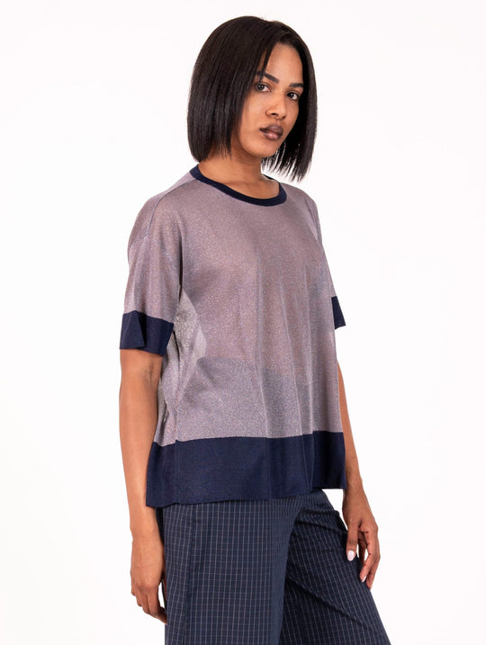 Maglia Alessia Santi in Misto Viscosa Blu