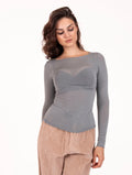 Girocollo White Wise Misto Cachemire Extrafine Grigio