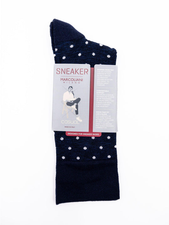 Calzini Marcoliani Milano Sneaker  in Cotone Blu e Bianco