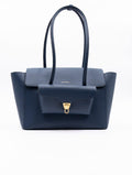 Borsa Maxi Double Beat Coccinelle in Pelle Martellata Blu