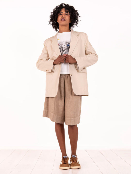 Blazer White Sand in Cotone Sabbia