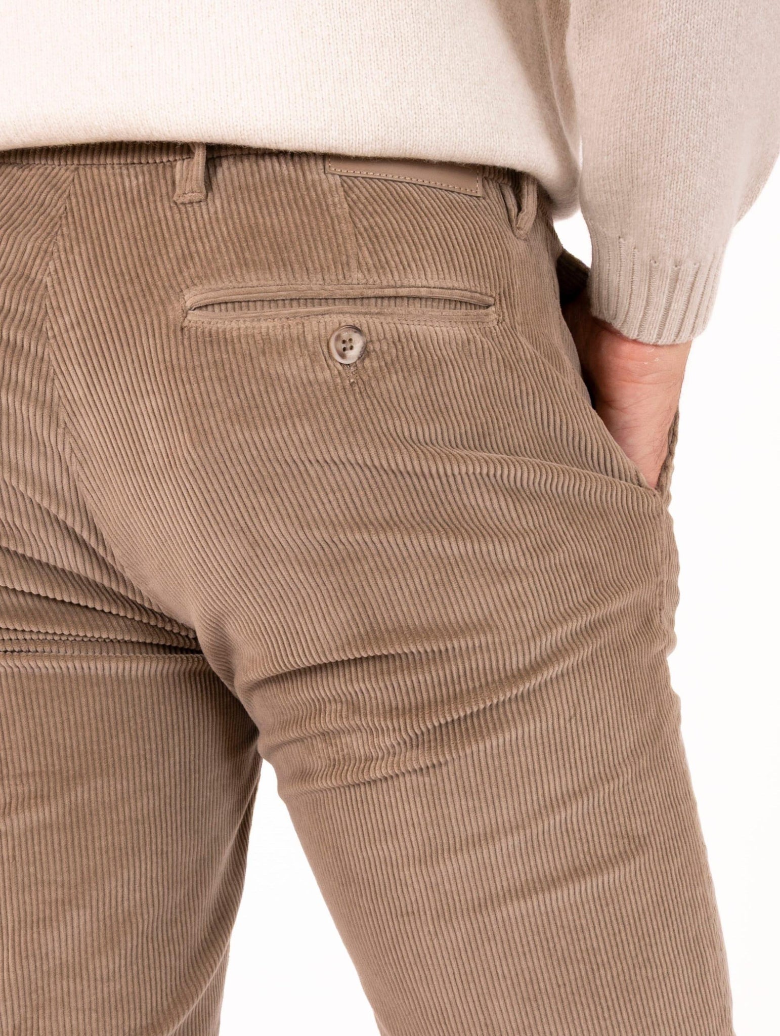 Pantalone Re-Hash in Cotone e Lyocell a Costine Taupe P2494V041LS7014 Re-Hash