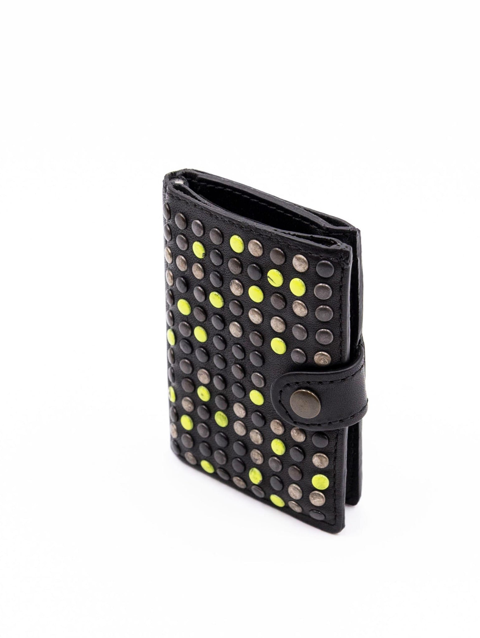 Portafoglio Kjore Project in Pelle con Borchie Testa di Moro e Giallo CLUTCH07COINSYELLOW Kjore Project