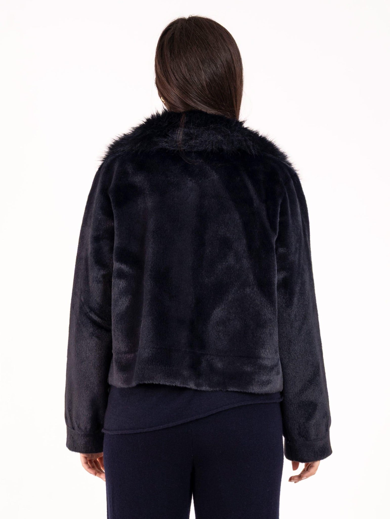 Giacca Eco Pelliccia Leon e Loulou Blu Notte L252MIMI00030 Leon & Loulou