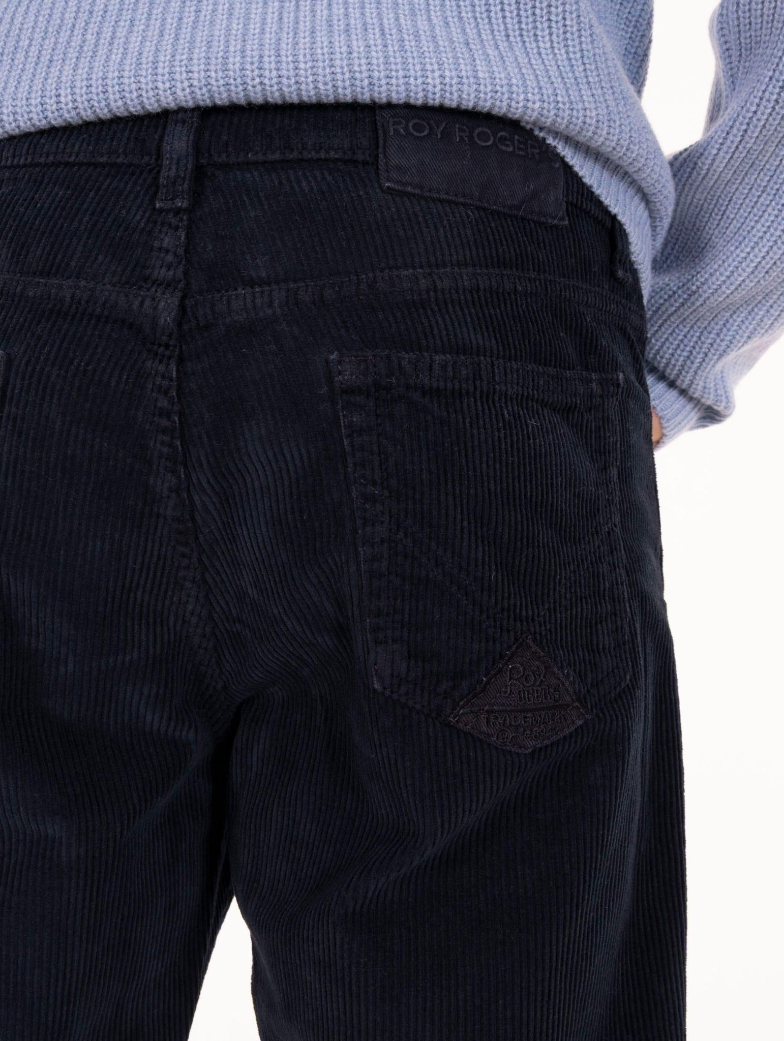 Pantalone Roy Roger's Dapper Plain in Velluto Navy RRU90007P4600112C0048 Roy Roger's