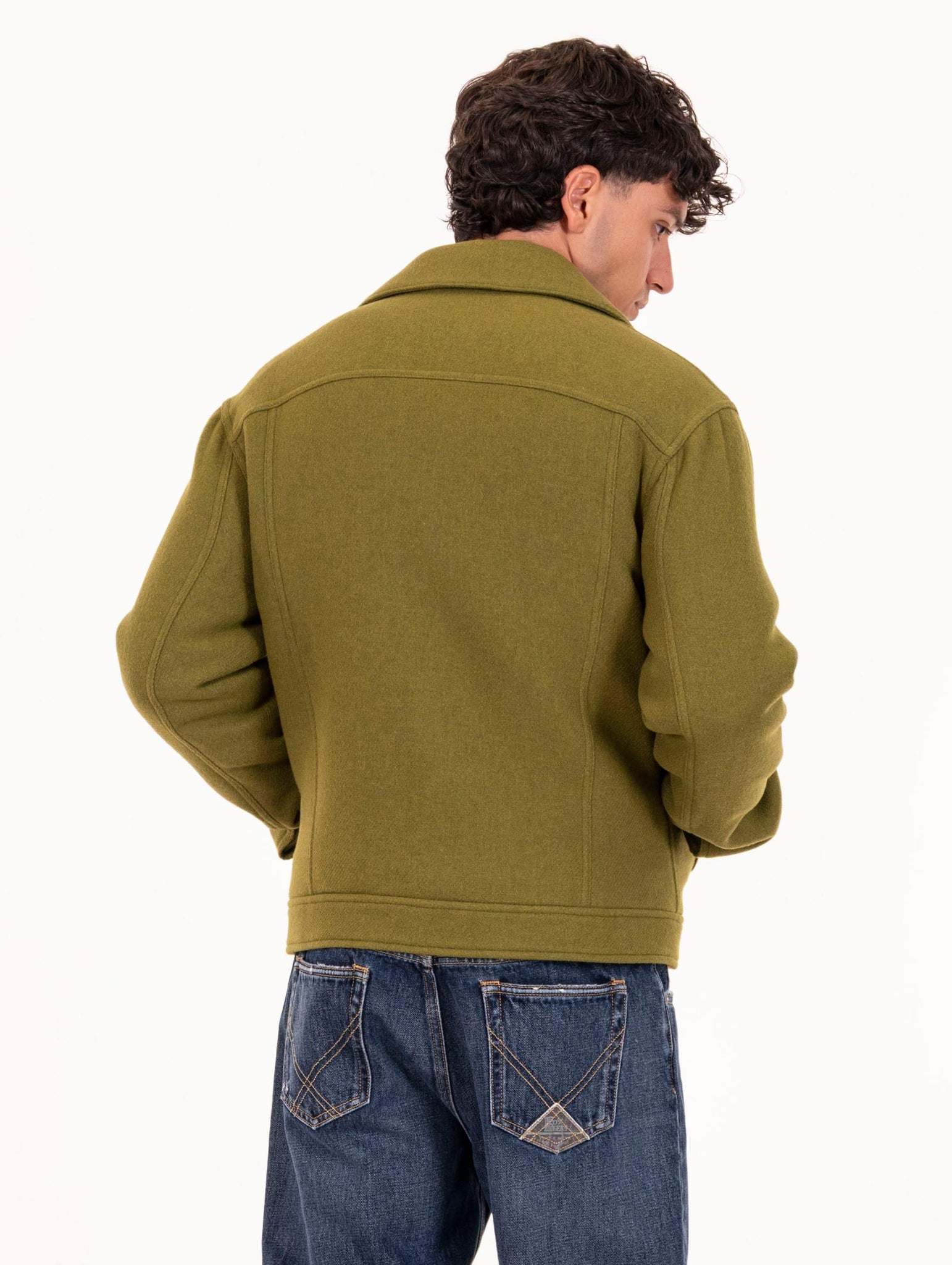 Bomber Alpha Studio in Panno Lana Pistacchio AU-3490N1006 Alpha Studio