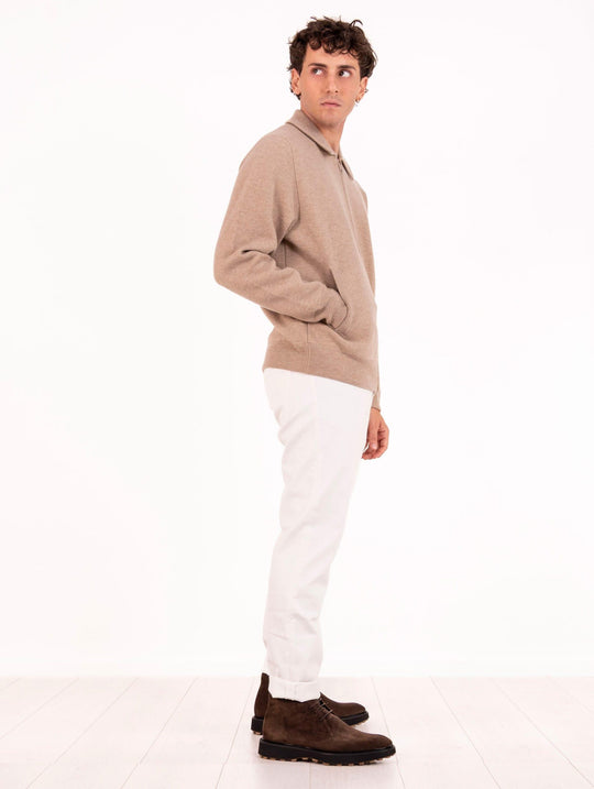 Eleventy Milano Platinum Denim in White Stretch Cotton