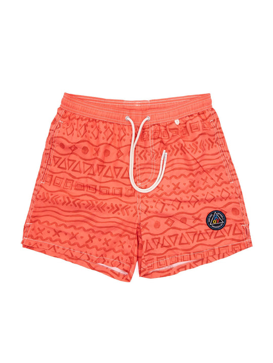 Costume Geometric Roy Roger's Arancione e Rosso