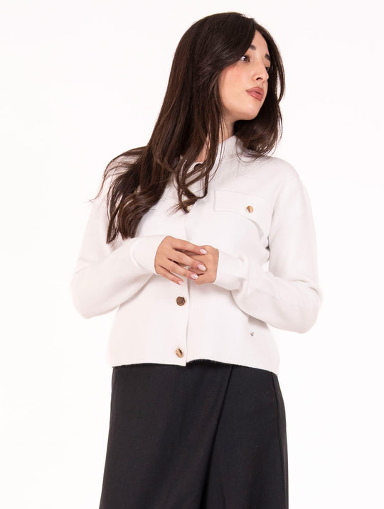 White Wise Jacke aus cremefarbener Viskose