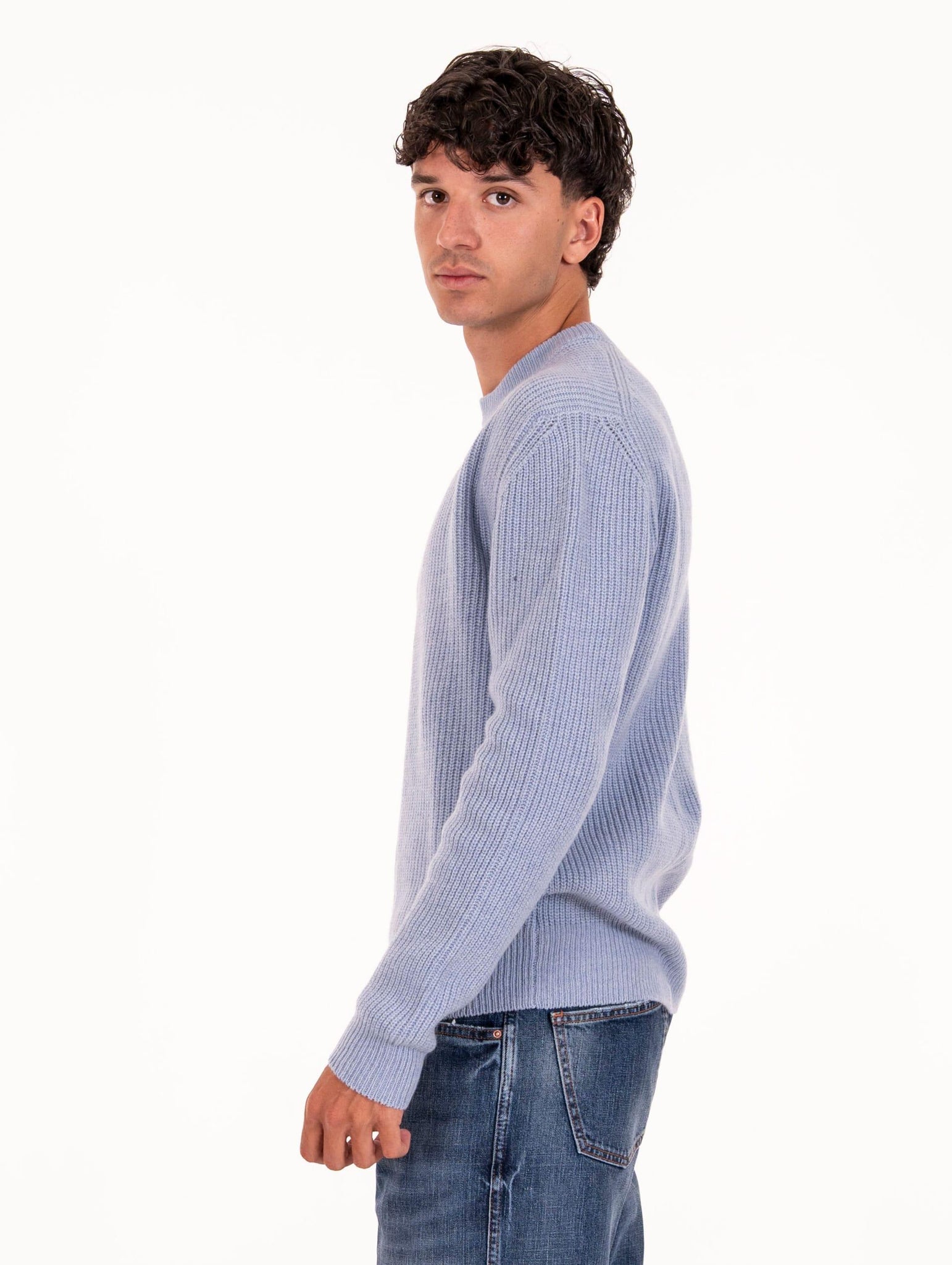 Maglia Girocollo Daniele Fiesoli  in Eco Cashmere Celeste 339020 Daniele Fiesoli