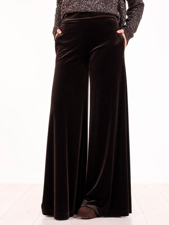 Pantalone D.Exterior in Velluto Stretch Caffè