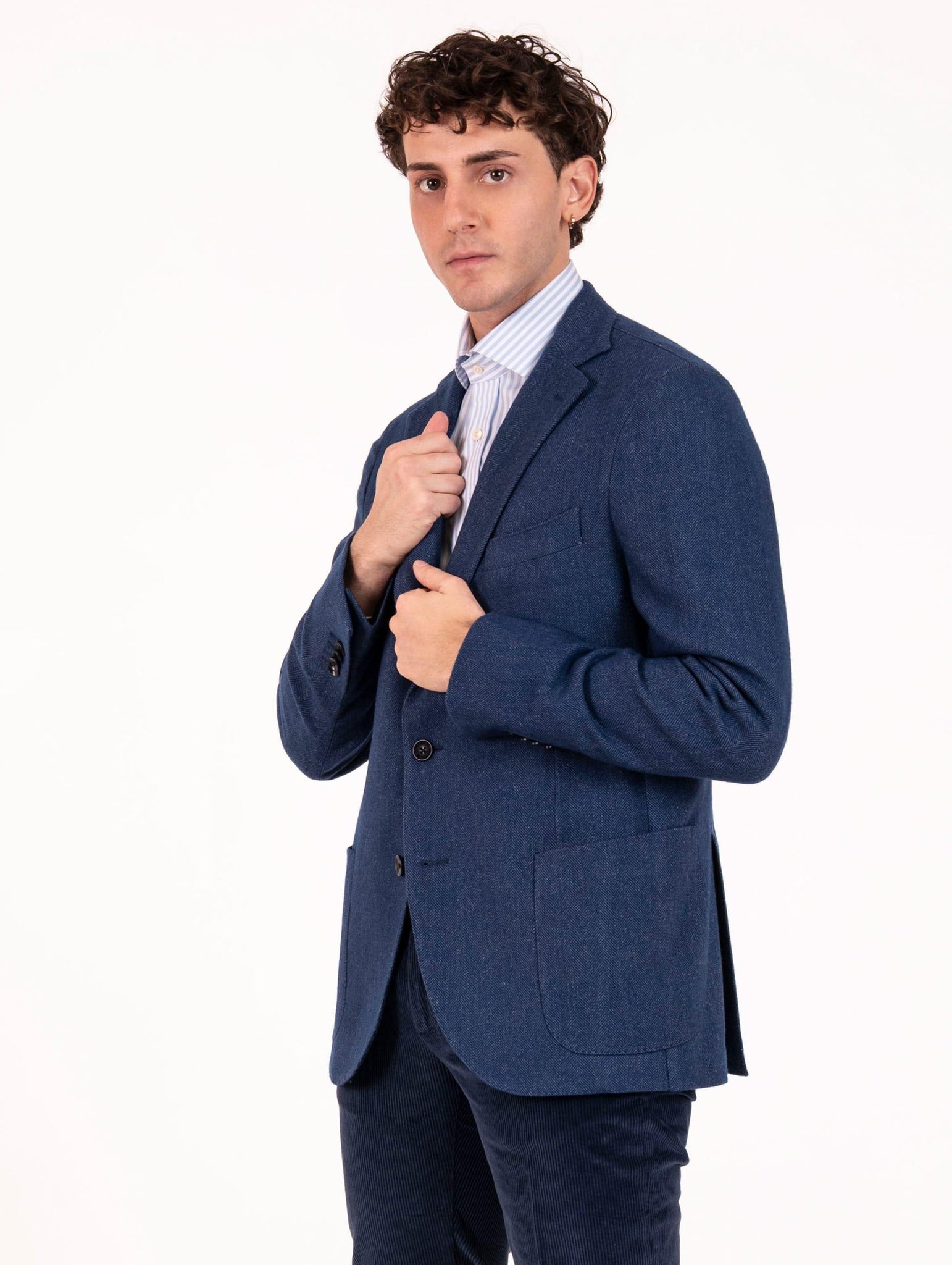 Giacca Sartoriale Four Stroke in Lana e Cotone Spigata Indaco WEEKEND2/13132056 Four Stroke