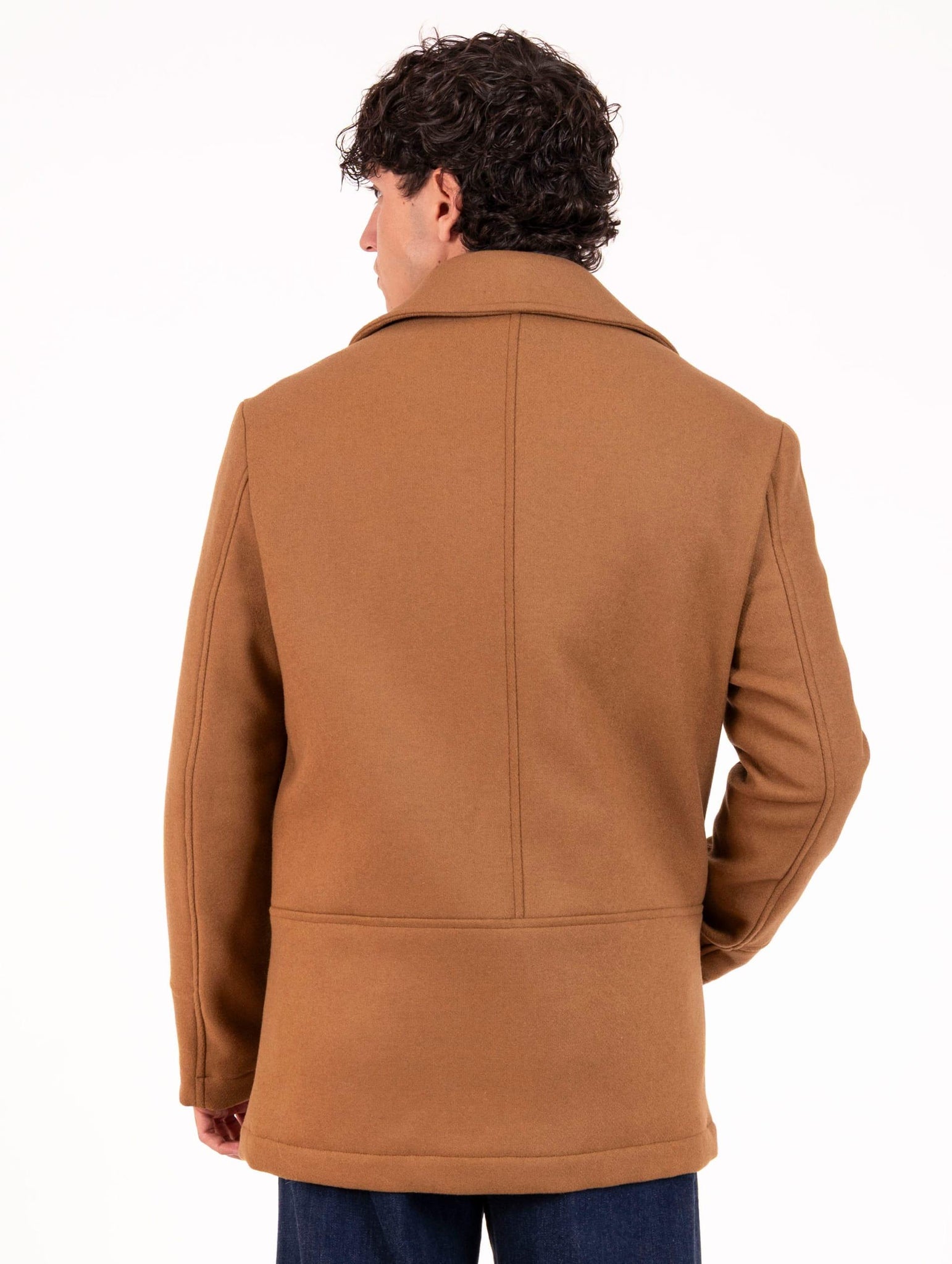 Peacot Camplin Squadron in Lana Vergine e Cashmere Cammello SQUADRON-KCM Camplin