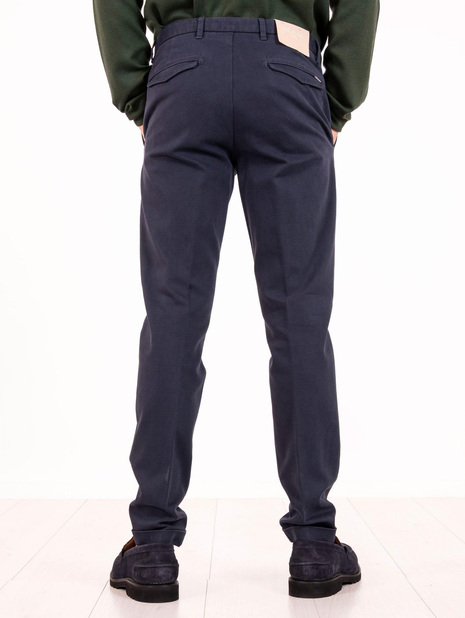Pantalone Sasa AT.P.CO. in Cotone Piquet Navy SASA45TC901799 AT.P.CO