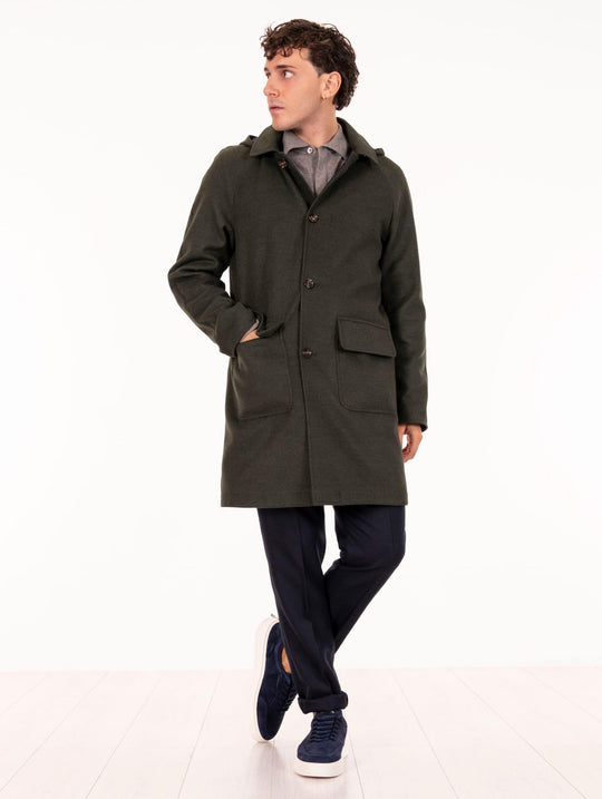 Reversible Cusna Kired Coat with Hood Green Blue