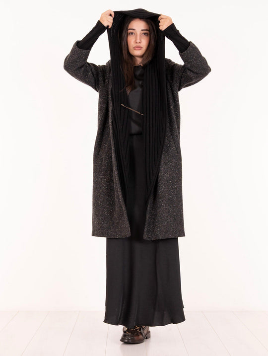 Mantel Alessia Santi Spigato Lurex Schwarz