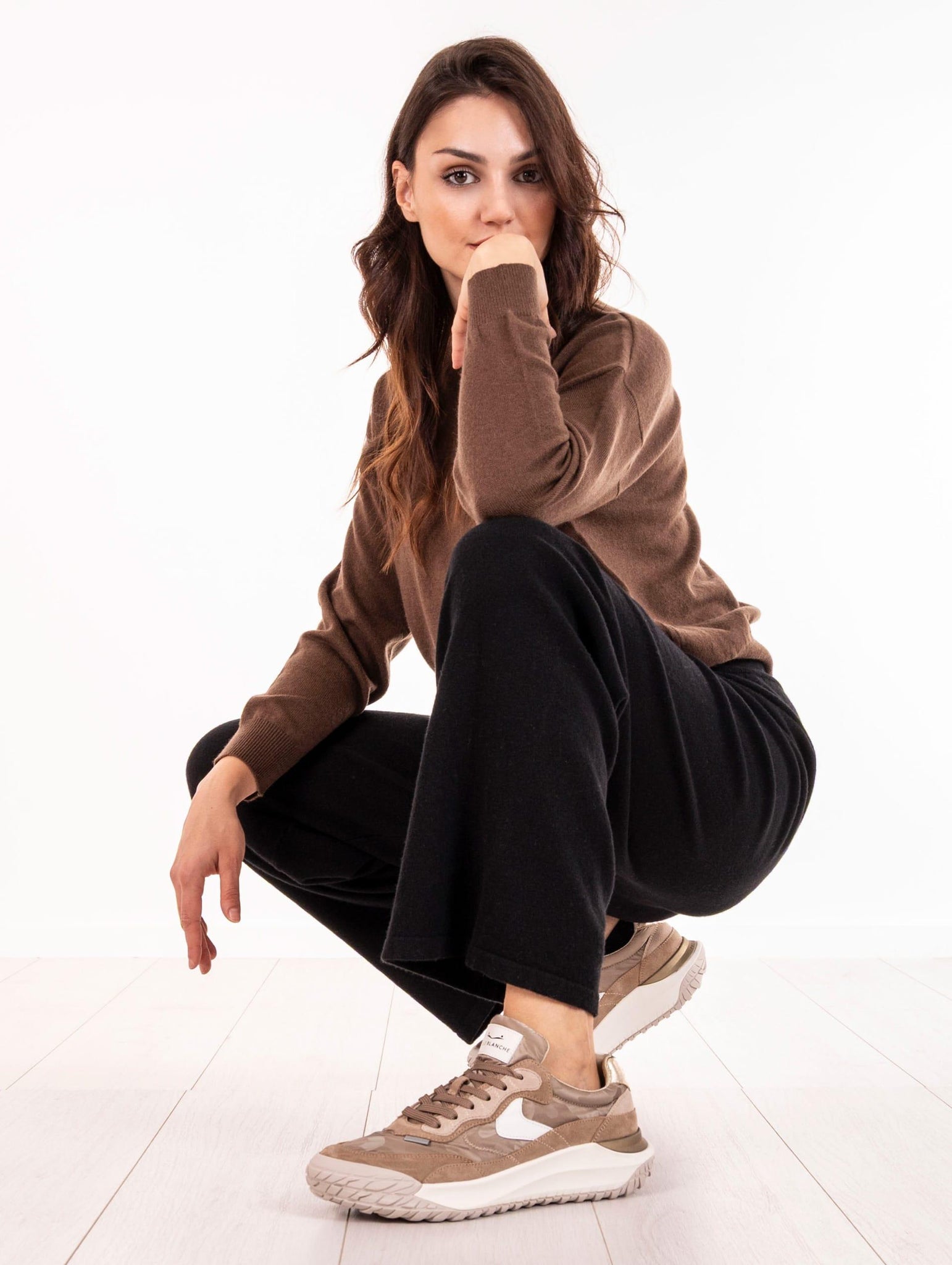 Sneakers Club Act Voile Blanche in Suede e Nylon Marrone Oro CLUBACTWLIGHTBROWNGOLD Voile Blanche