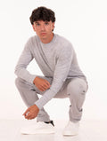 Eleventy Milano Platinum Sweater in 14 Micron Wool Gray Melange