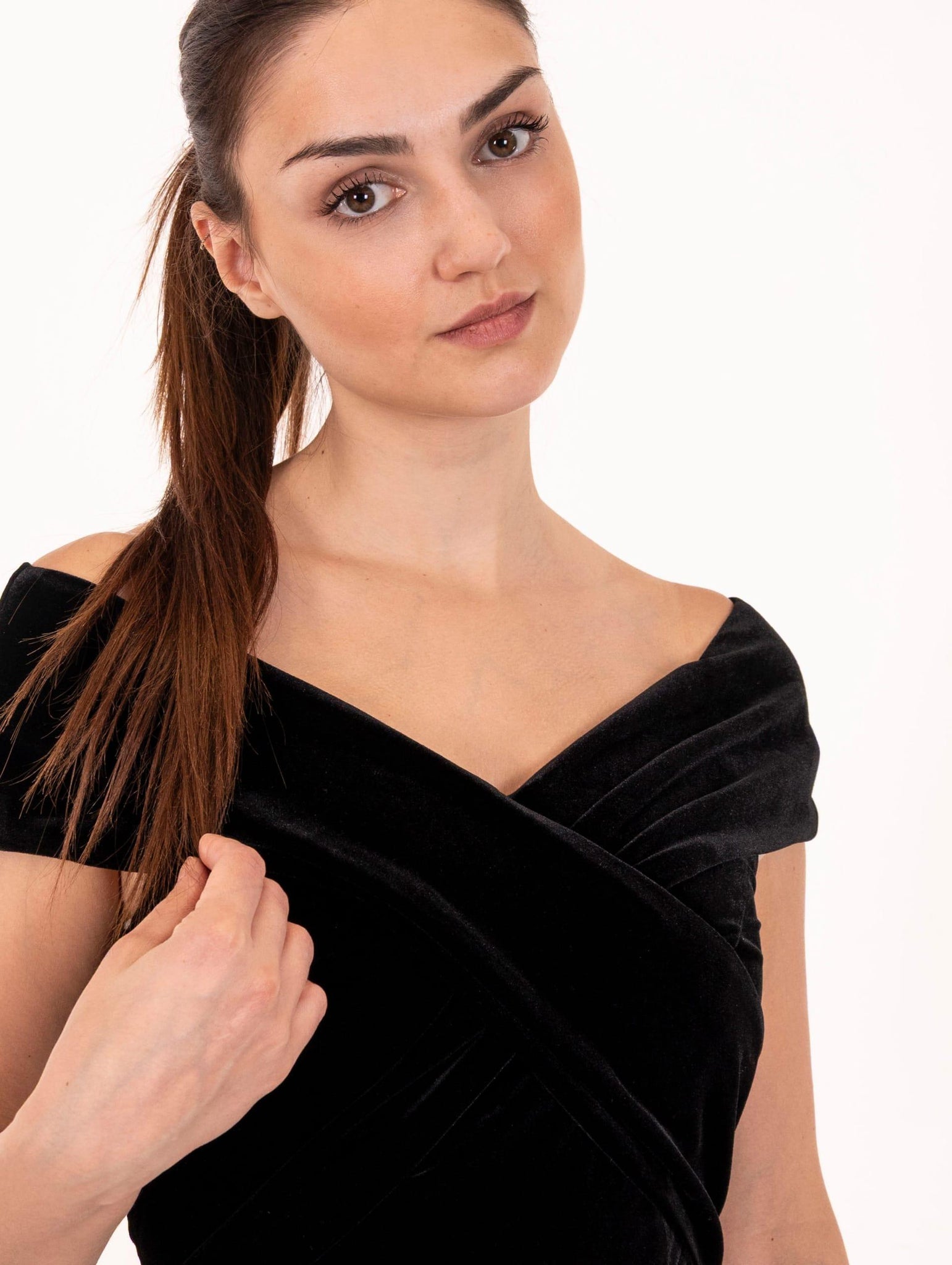 Abito Lungo Nosecret in Velluto Nero 253NS026LIQUI NoSecrets