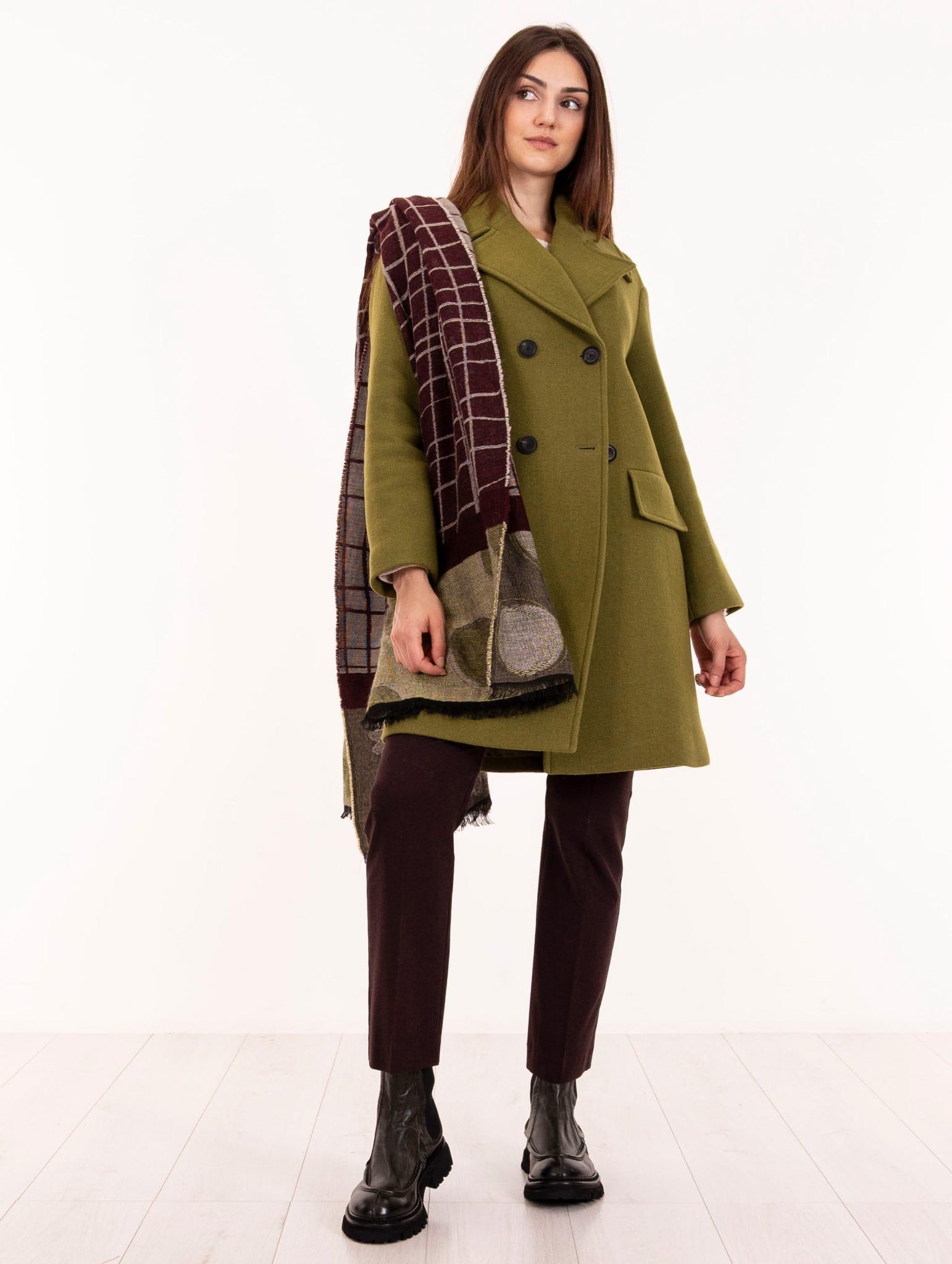 Sciarpa Alessia Santi Fantasia Vino e Prugna SD95006529171-02 Alessia Santi