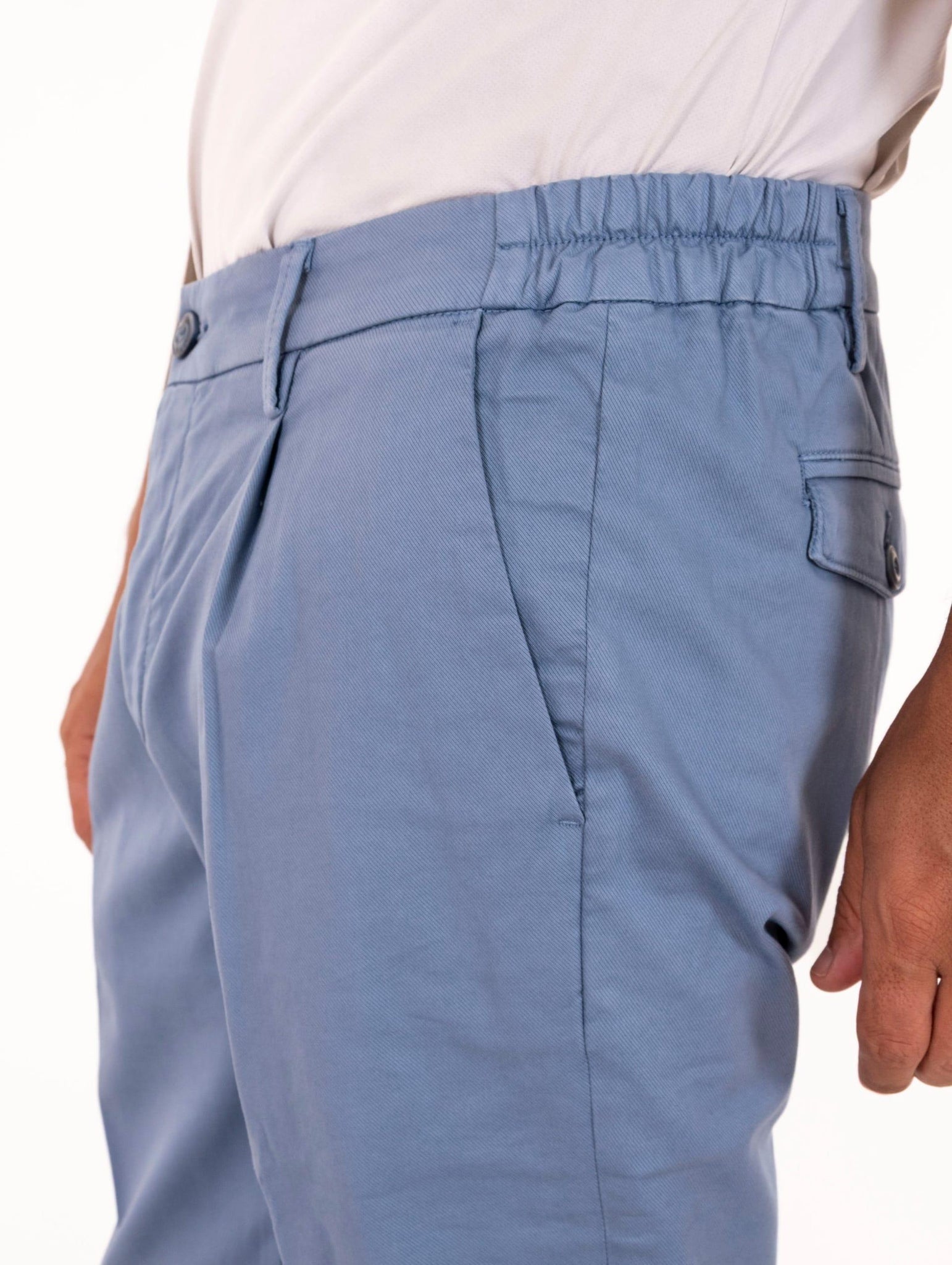Pantalone Re-Hash in Cotone e Lyocell Azzurro P30422771543JM Re-Hash