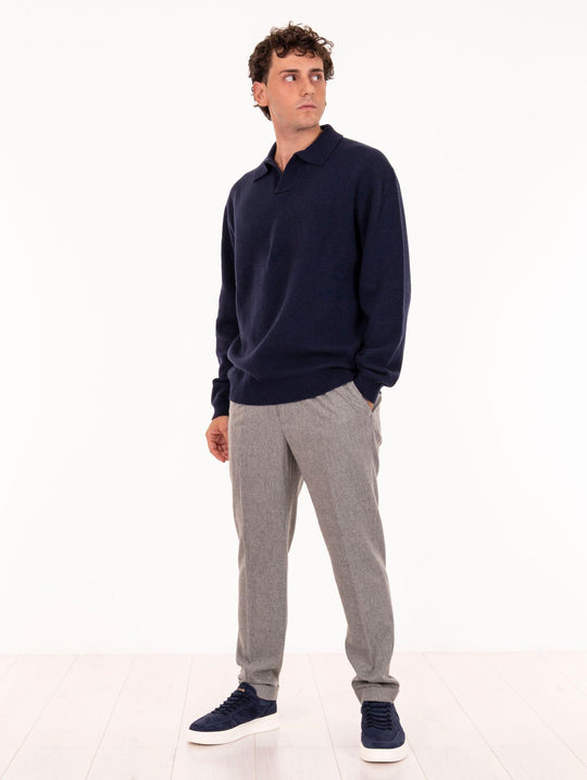 Daniele Fiesoli Capri Polo in Ultrafine Merino Wool Night