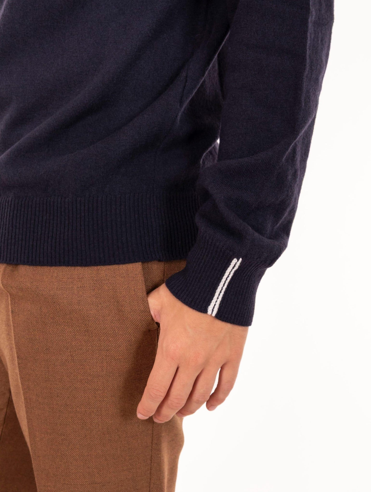 Polo Alpha Studio in Lana Geelong Blu Notte AU-3103B1001 Alpha Studio