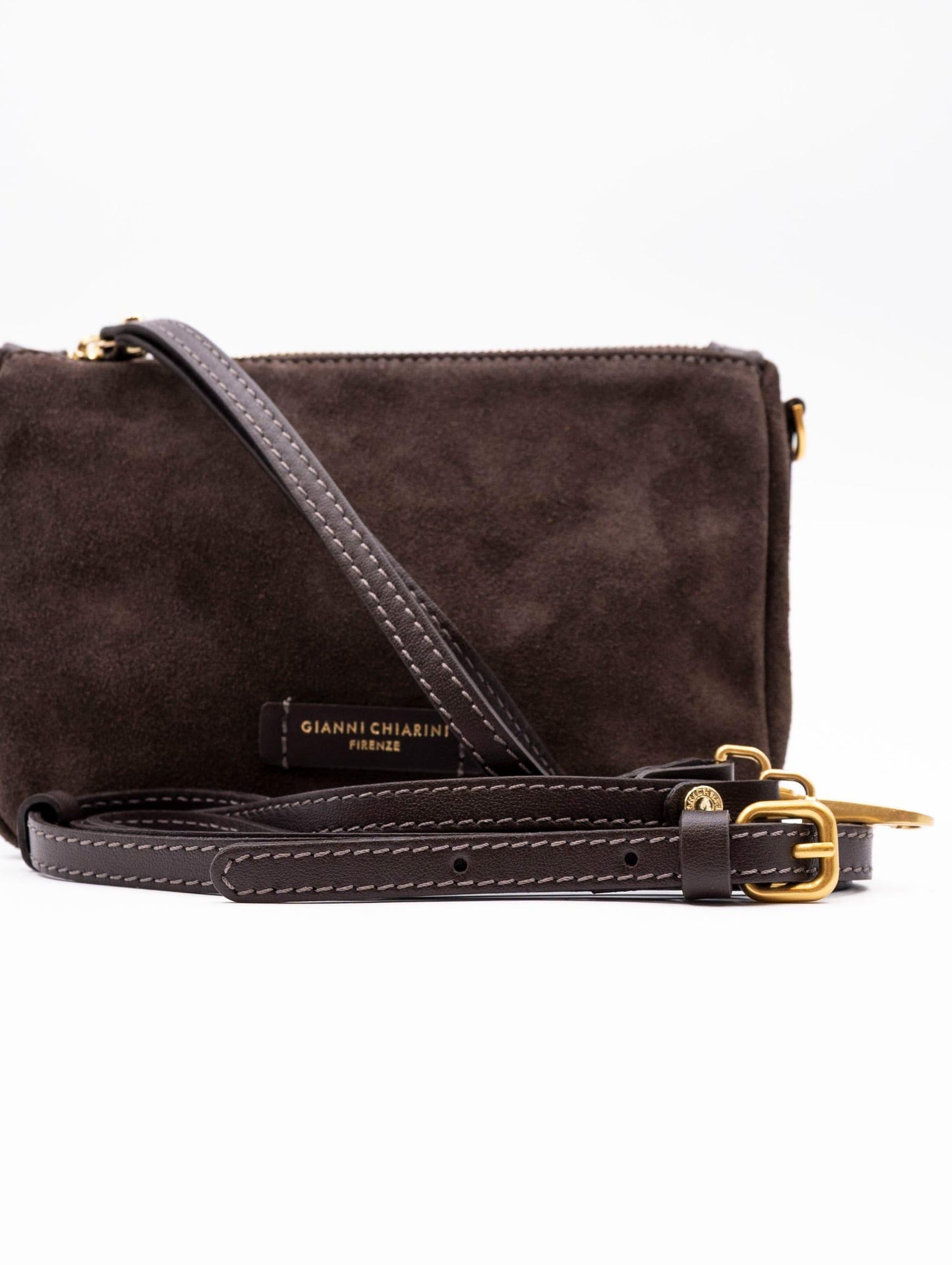 Minibag Nora Pouch Gianni Chiarini in Suede Moka BS10224CM-PL974 Gianni Chiarini