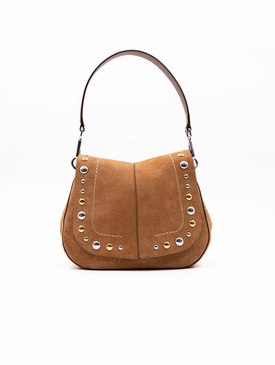 Borsa Helena Round Gianni Chiarini in Suede Caramello