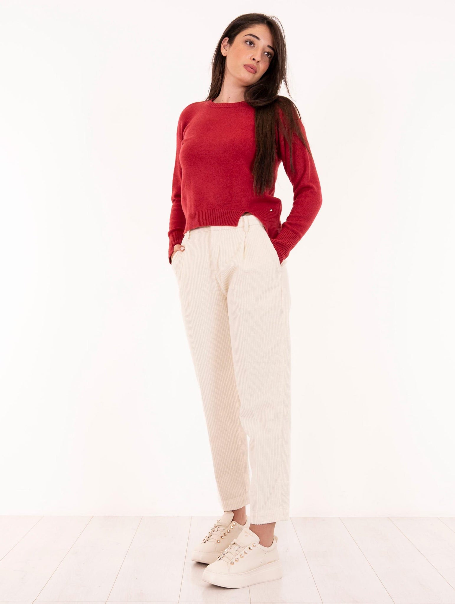 Pantalone Chino Maemi Roy Roger's in Velluto Burro RND199P3550112C0228 Roy Roger's