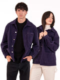 Unisex-Hemd Maison Crazy Worker aus Samt Felsen Lila