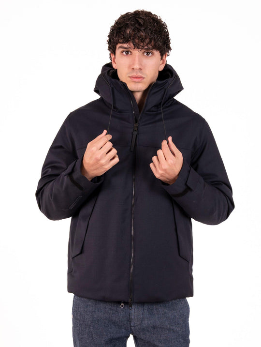 Haneda Jacke People of Shibuya aus technischer Wolle in Navy