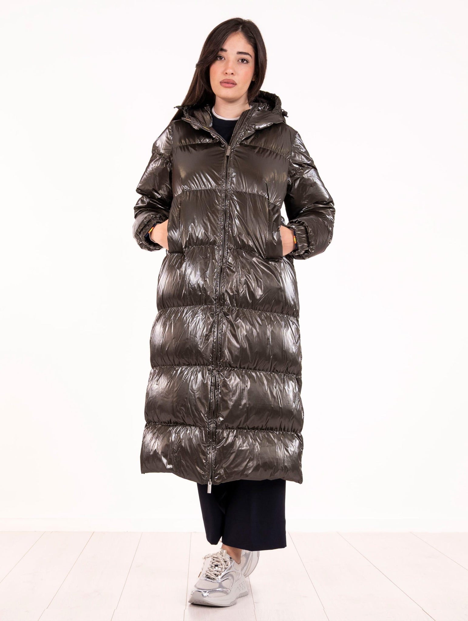 Piumino Ruenne K-Way Nero Oliva K7136LWB38 K-Way