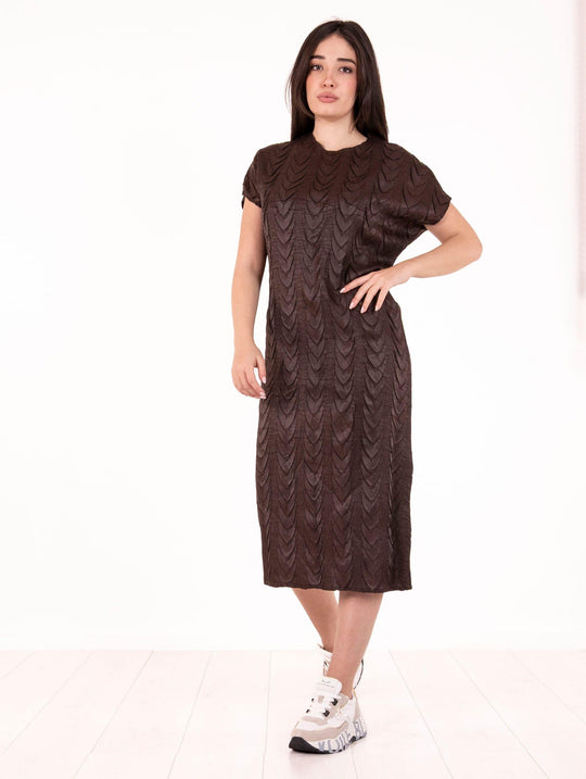 Kleid Meimeij Plissee Braun