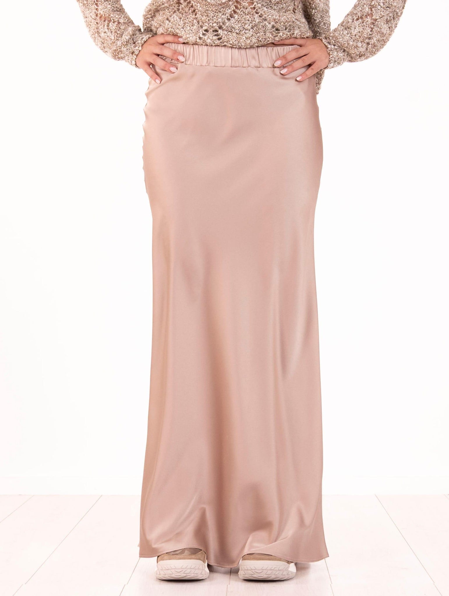 Gonna D.Exterior in Raso Fluido Beige 6171712BEI D.EXTERIOR