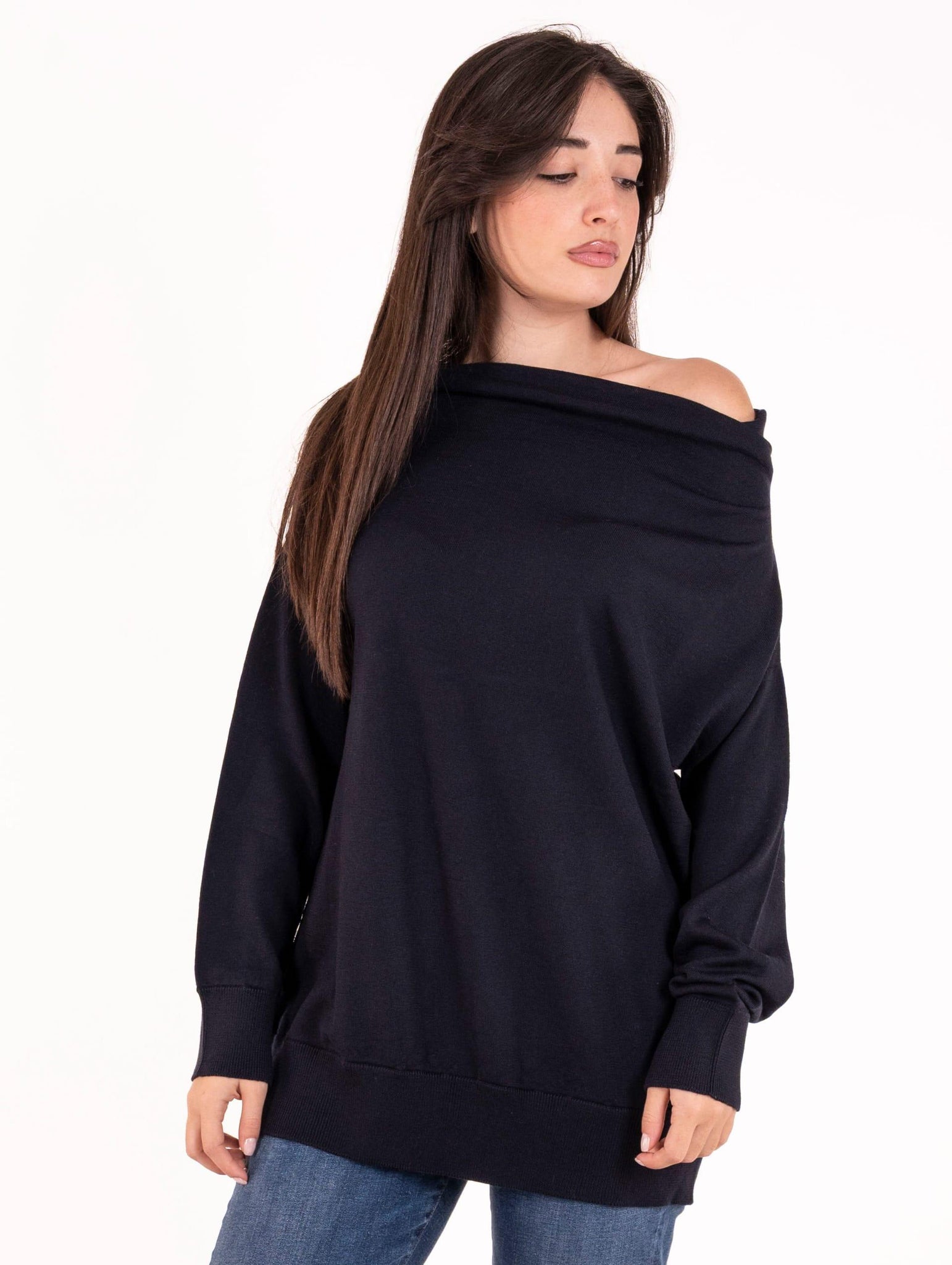 Maglia Vulcano Alpha Studio in Lana Merinos Extrafine Blu Notte AD-4020C2001 Alpha Studio